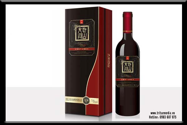 In vỏ đựng chai rượu cao cấp