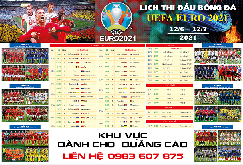 Lịch thi đấu lịch trực tiếp vòng 18 EURO 2020 đại chiến tuyển Anh vs  Đức tuyển Bỉ vs Bồ Đào Nha